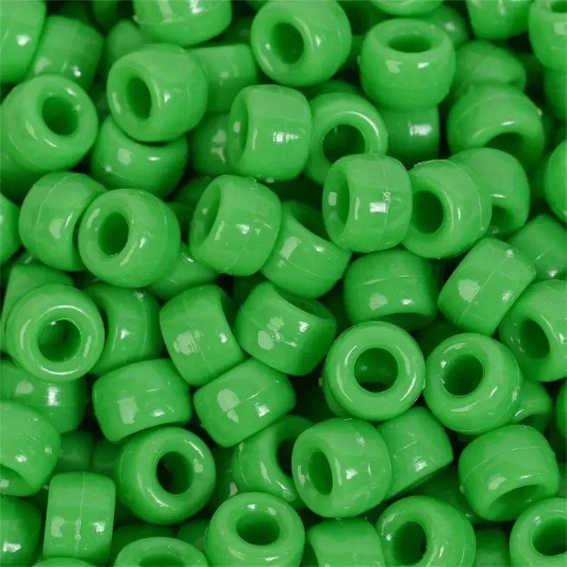 100pcs Colorful Hair Braiding Beads Acrylic Big Hole Beads Pony Hair Beads Jewelry Making Bracelet Necklace Styling Accessories Quake 15