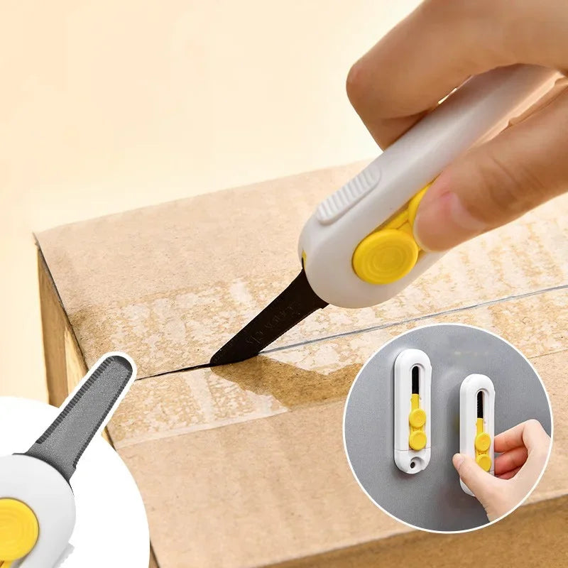 Box Cutter Mini Magnetic Box Cutter Box Cutter Safety Lock For Opening Packages Cartons Box Opener Razor Perfect For Home Use Quake Default Title