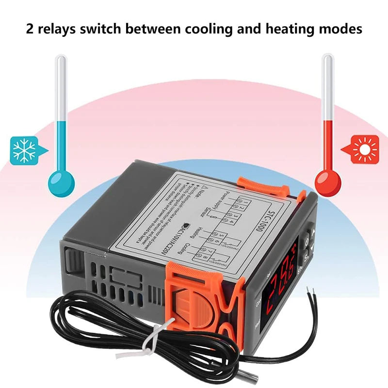 Smart STC-1000 Temperature Controller LED Digital Thermostat Thermoregulator Incubator Relay Heating and Cooling 12 V 220V Quake