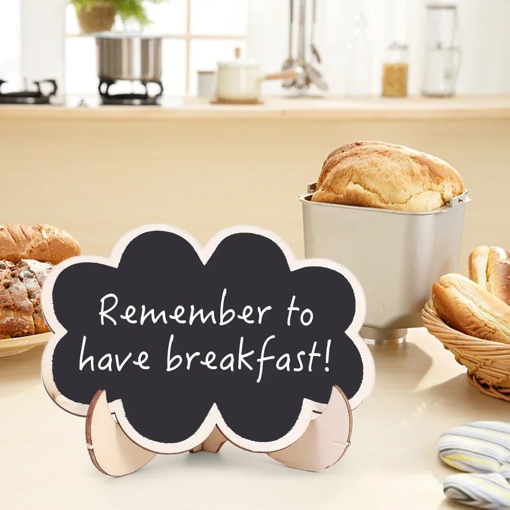 20/1PCS Wooden Blackboard Mini Board Message Label Sign Chalkboard Portable Table Decoration for Birthday Wedding Home Party Quake