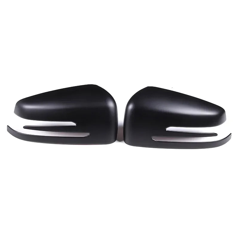 For Mercedes Benz W176 W246 W212 W204 C117 X156 X204 W221 A B C E S Class Car Rearview Side Mirror Cover Wing Cap Trim Sticker Quake Matte Black