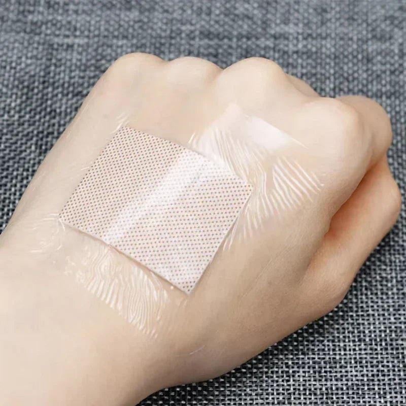 Waterproof PU Adhesive Band-Aid Stickers, 50pcs Square Protective Bandages 38mm x 38mm, Transparent First Aid Wound Dressings Quake