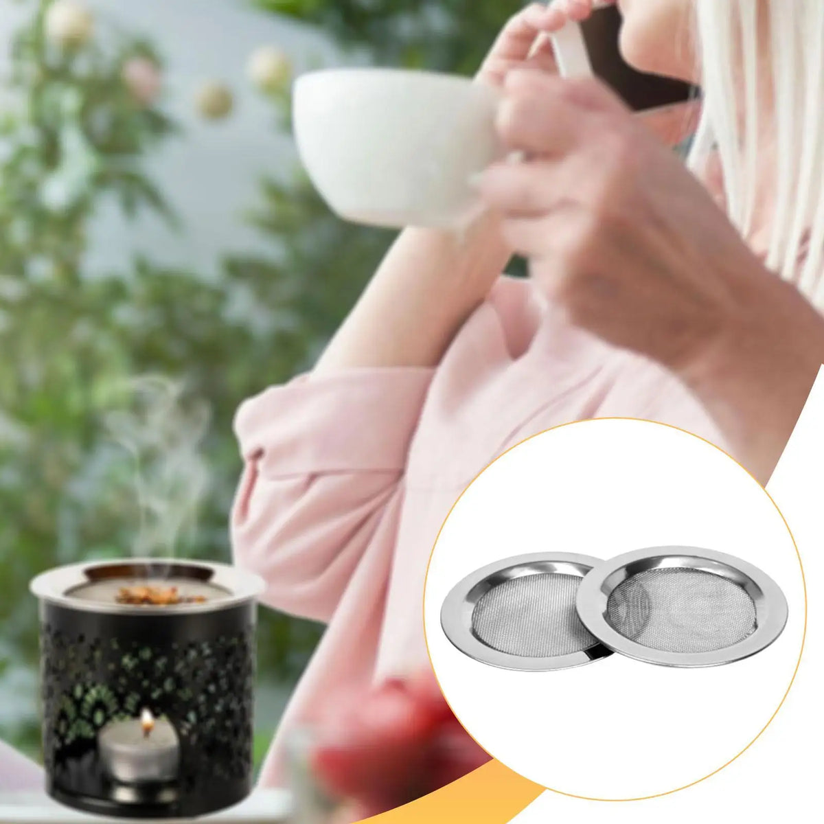 Incense Burner Filter Screen Stainless Steel Silver Sieve Plate for Backflow Incense Holders Sticks Rods and Coils Quake