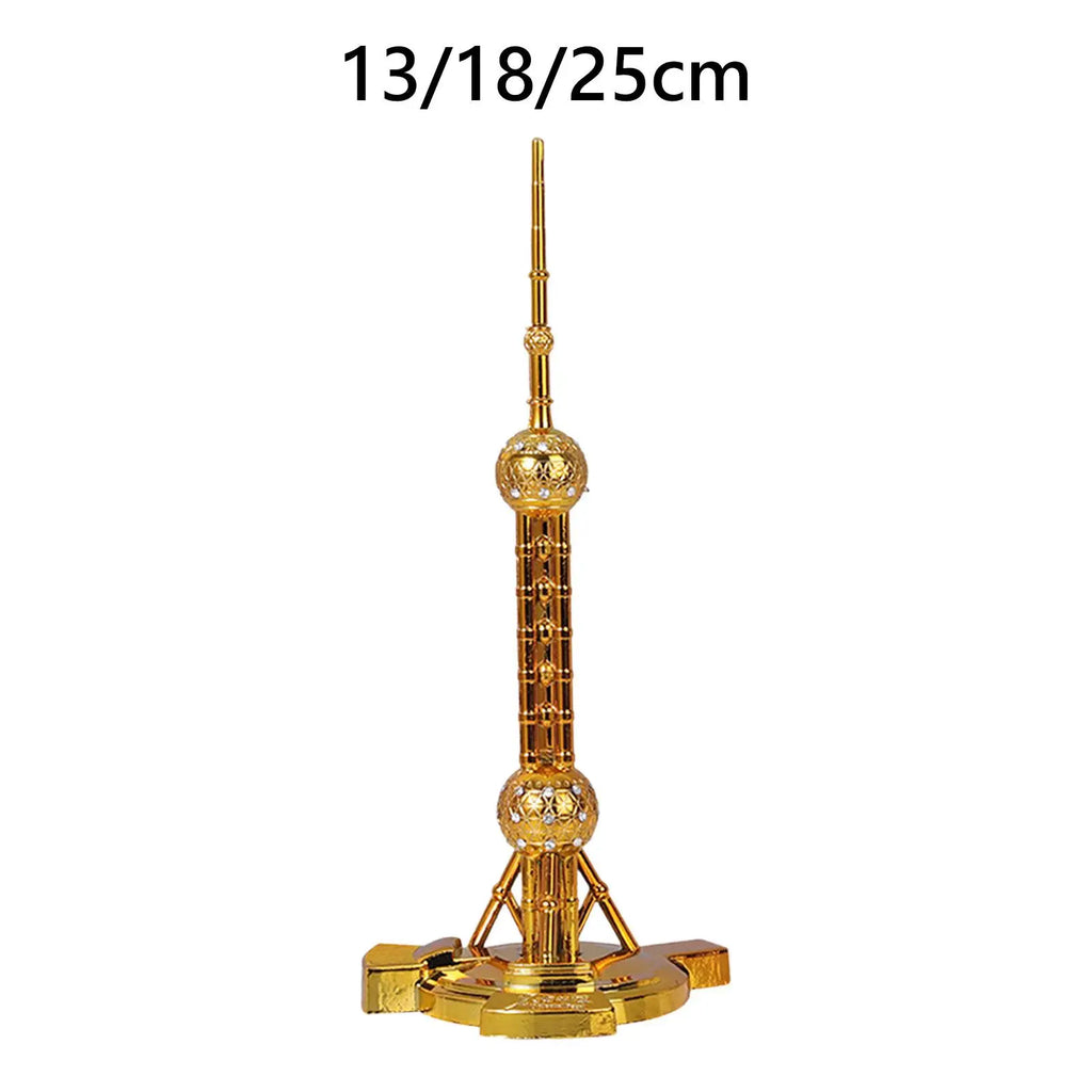 Oriental Pearl Tower Architectural Famous Miniature Famous Landmark Alloy Model for Wedding Bedroom Housewwarming Home Friend Quake