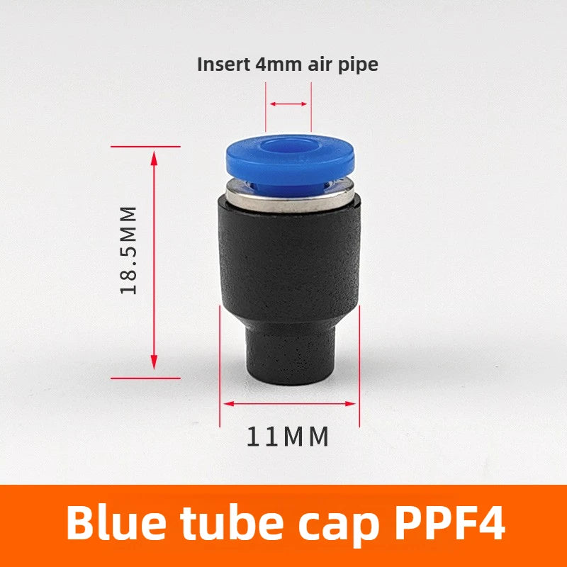 3/5PCS PPF Pneumatic Joints PPF Pipe Caps, Straight-through, Quick Plug Air Hoses, Caps, Pipe Plugs,4/6/8/10/12/14/16 Pipe Plugs Quake PPF-04(Blue) 5pcs