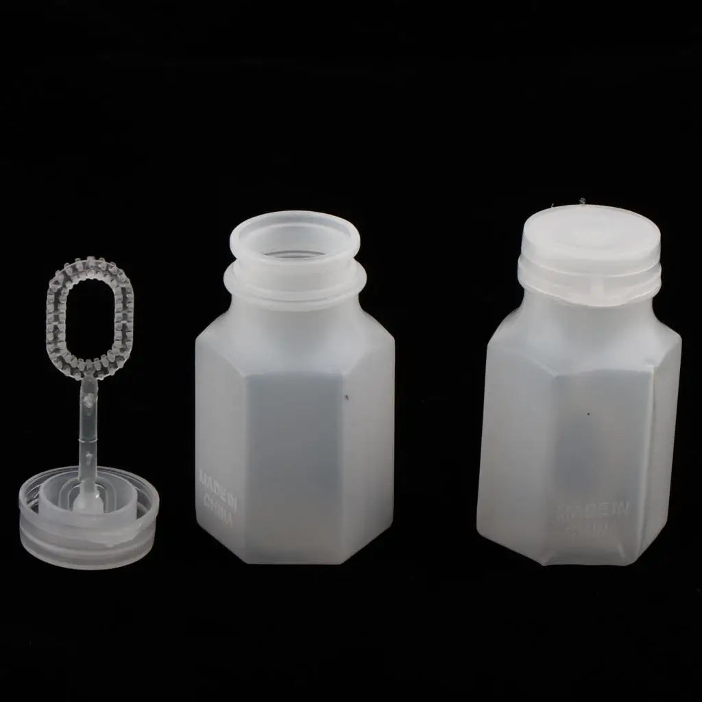 Empty Bubble Bottles Plastic Hexagon Shape Party Favor Blowing Container for Wedding and Outdoor Activities Quake