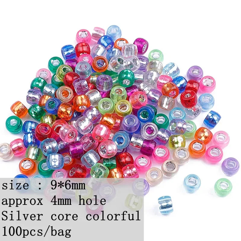100pcs Multi Colored Braid Hair Dread Dreadlock Beads Hair Rings Tube Cuffs for Styling Accessories Braiders Hair Styling Tools Quake NO.1
