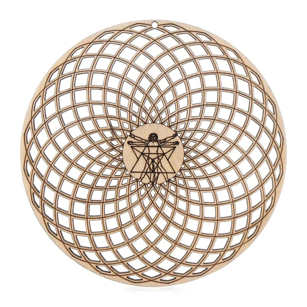 Wooden Wall Sign Flower of Life Shape Laser Cut Wood Wall Art Home Decor Handmade Coasters Craft Making Sacred Geometry Ornament Quake Style 5-14cm