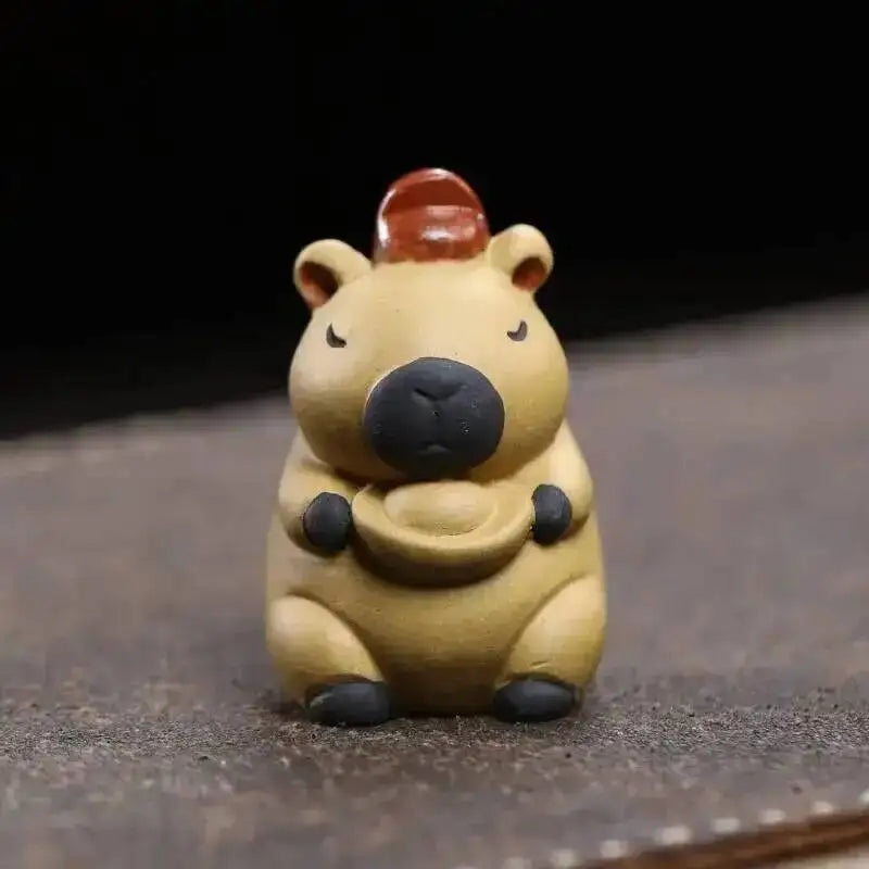 Zisha Tea Pet Animal Healing Cute Adorable Yuanbao Capybara Small Ornament Turtle Decoration Чаепитие Quake