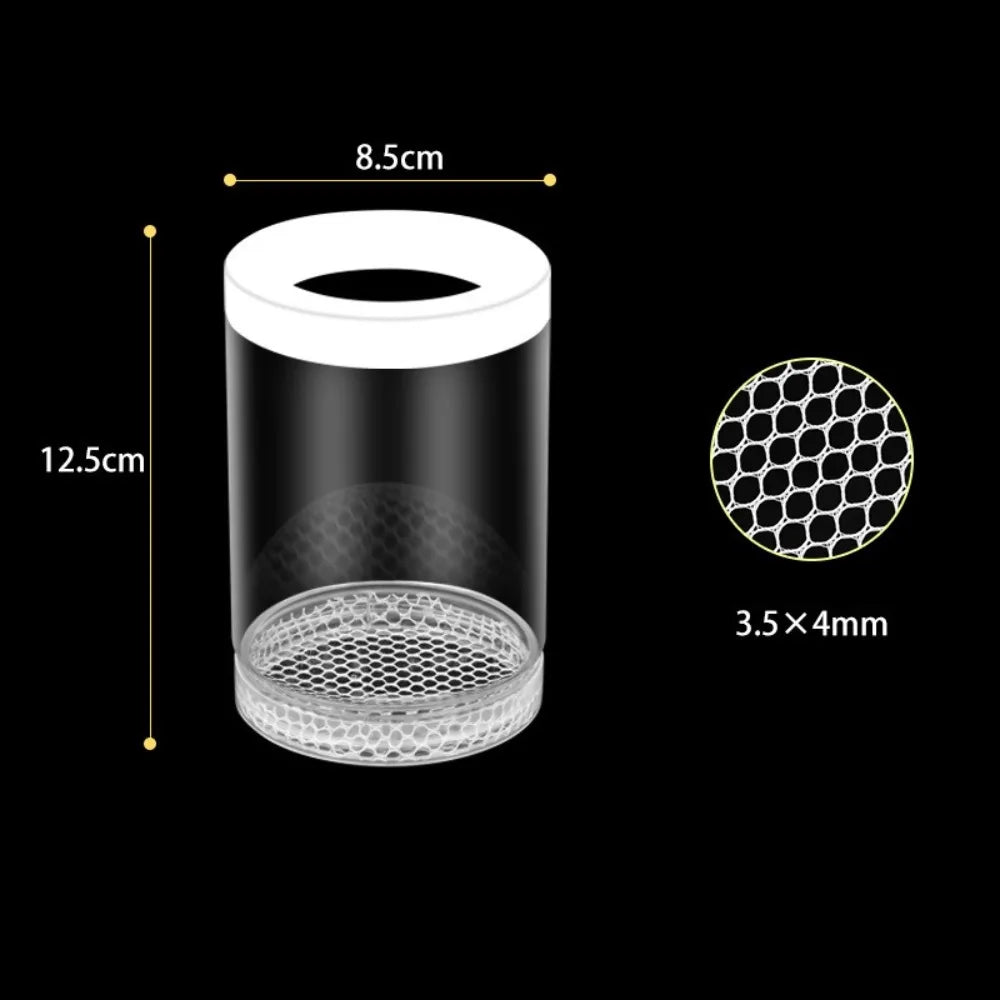 Plastic Mesh Floating Hatching Box Transparent Shrimp Guppy Floating Fish Breeding Isolation Box Detachable Aquarium Breeder Quake White1-4pc