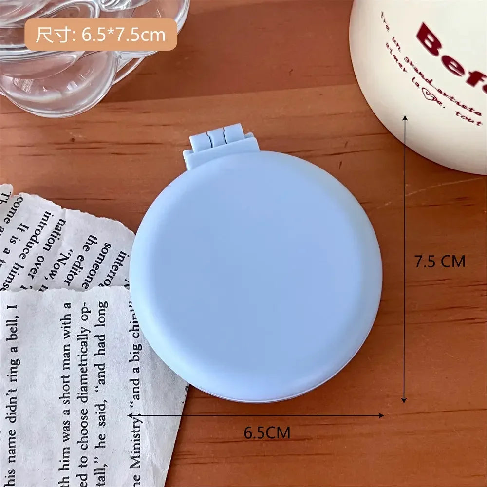 Small Size Hair Comb with Folding Mirror Traveling Portable Massage Folding Comb Women Girl Air Cushion Hair Brush Styling Tools Quake blue