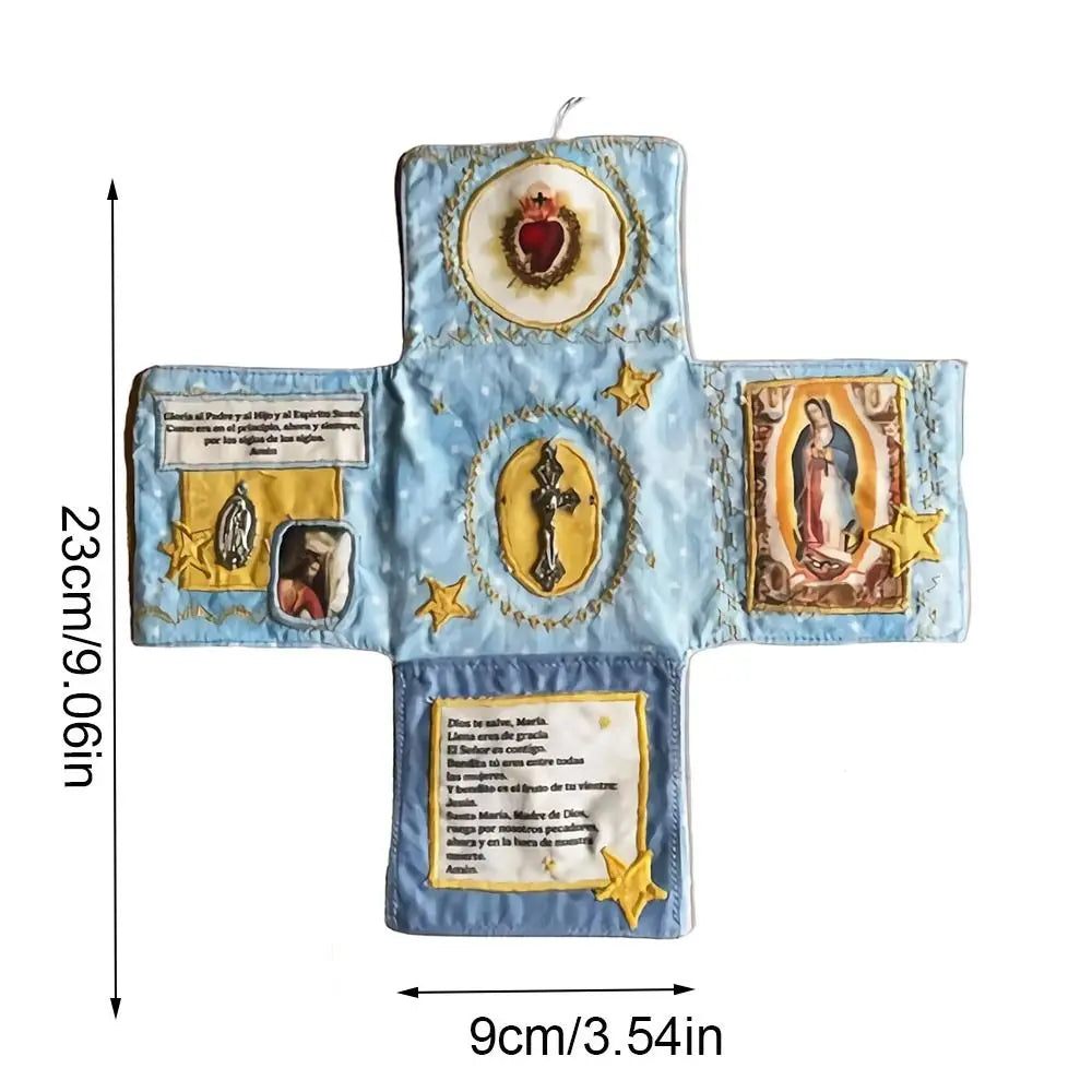 Cross Included Inside Handcrafted Pocket Devotional Faith Edition with Cross Saint Images Prayers Sewing Pocket Devotional Quake