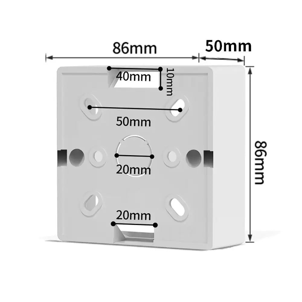 New PVC Switch Installation Box White 33/50mm Junction Outfit Box 86 Type External Mounting Box Quake