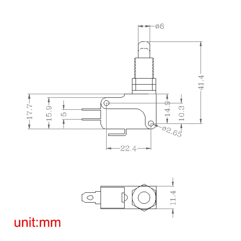 V-15-1CQ Limit Micro Fretting Switch Plug Panel Type Point Action Travel Switch Quake
