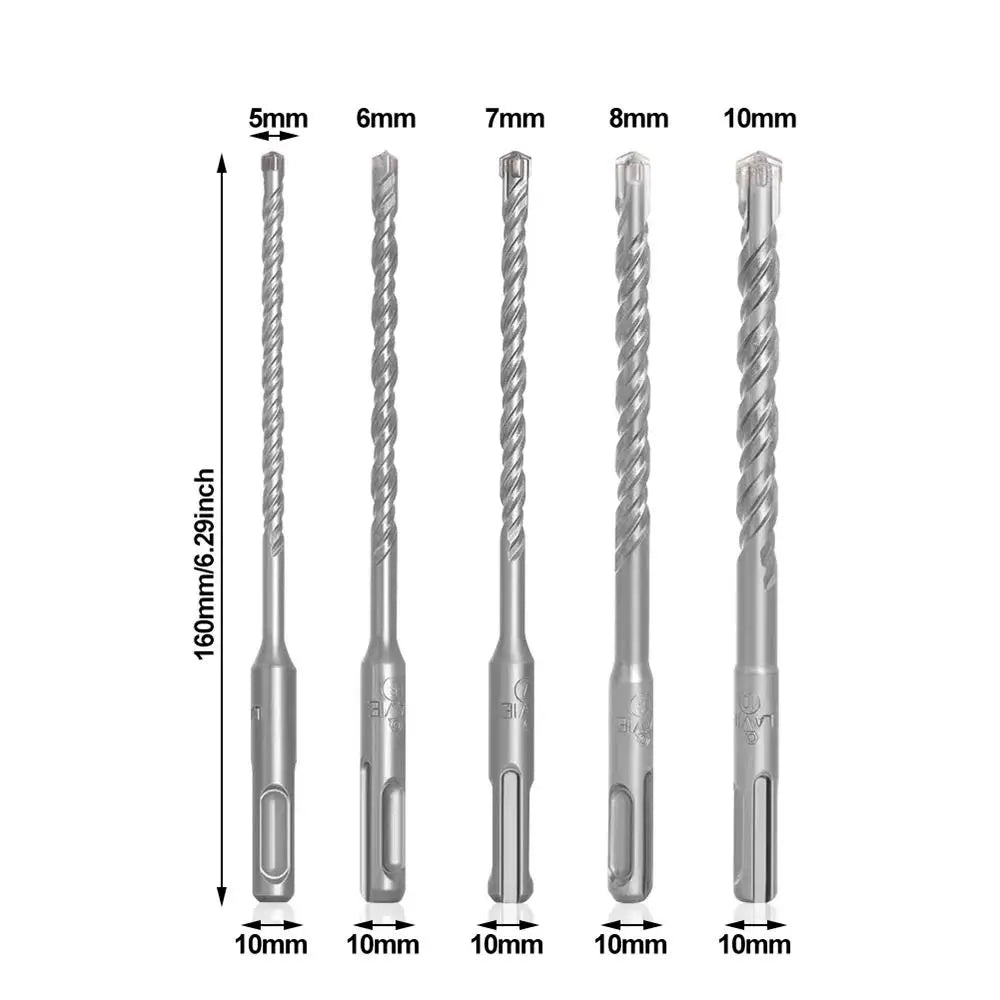 1Pcs 5/6/7/8/10/12mm Concrete SDS Plus Drill Bit 110mm 160mm 4 Cutters Electric Hammer Drill Bit Round Shank Cross Tips Quake