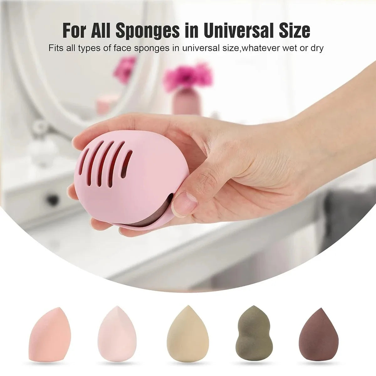 vvocci Beauty Blender Storage Silicone Makeup Case Portable Storage Bag Storage Tool Dustproof Breathable Travel Quake