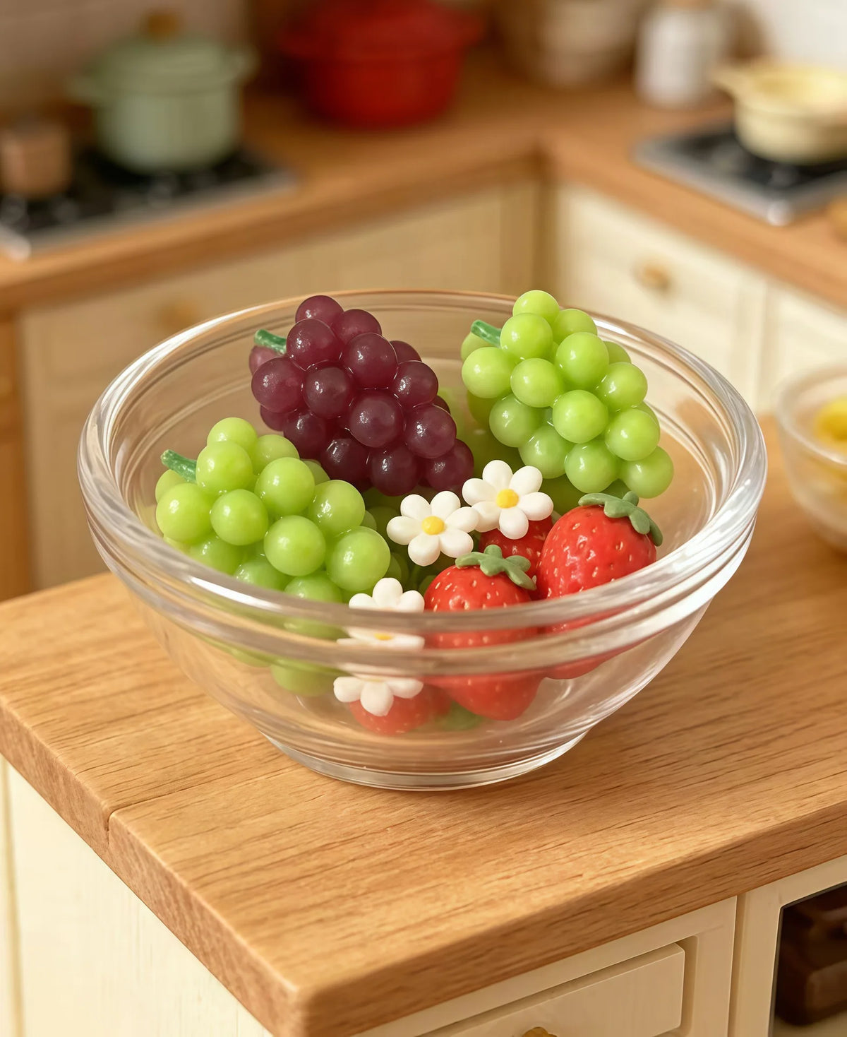 50Pcs Sweet Fruits 1:12 Dollhouse Miniature For Purple Green Grape Simulation Resin Food Play DIY Kitchen Home Accessories Toys Quake