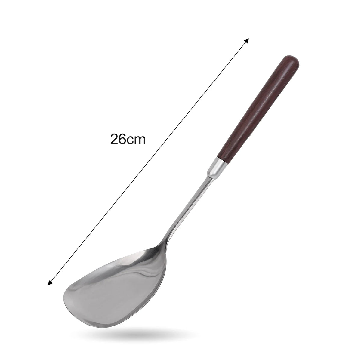 Stainless Steel Wood Handle Shovel Fried Fish Spatulas Steak Shovel Household Spoon Anti-hot Soup Spoon Kitchen Cooking Utensils Quake Shovel