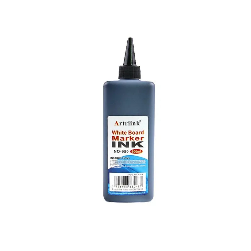 1pc Whiteboard pen ink 500ML replenishment liquid water-based large capacity erasable environmentally friendly filling liquid Quake black