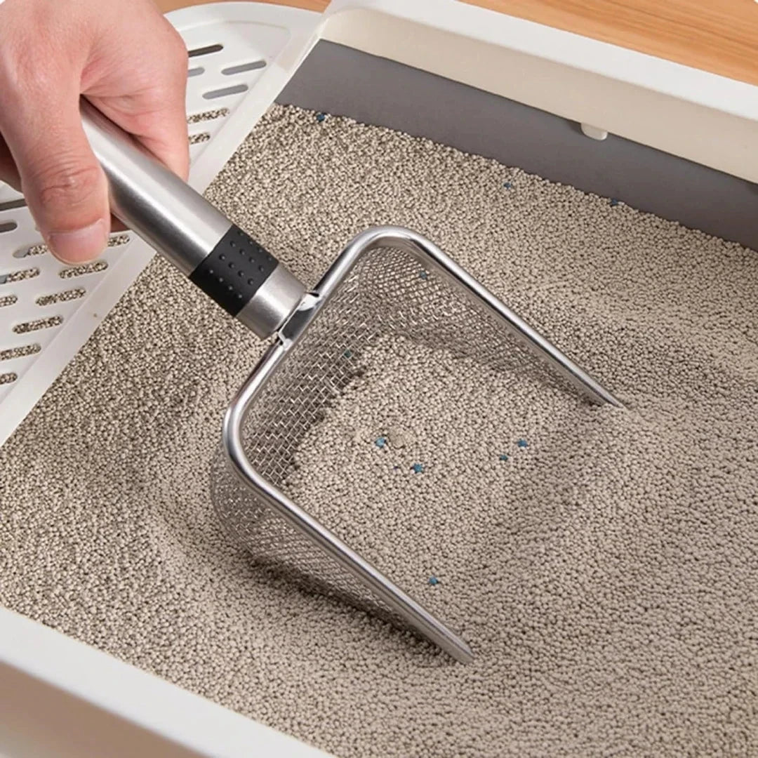 Stainless Steel Cat Litter Scoop – Durable, Easy Clean, Ergonomic Handle, Rust-Resistant, Ideal for Quick Waste Removal Quake