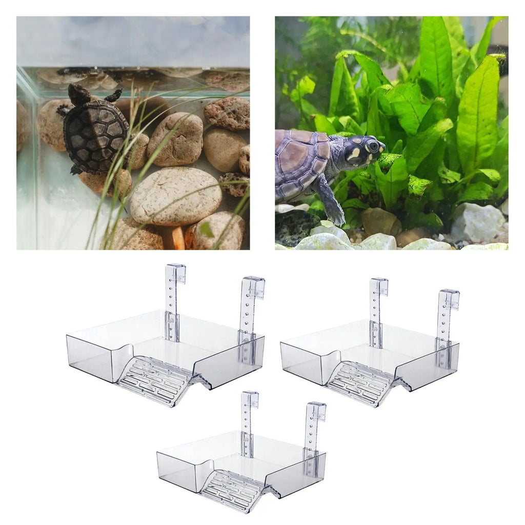 Hanging Turtle Basking Platform Acrylic Ramp Dock Shelf for Reptile Terrarium Fish Tank Decoration and Climbing Quake S