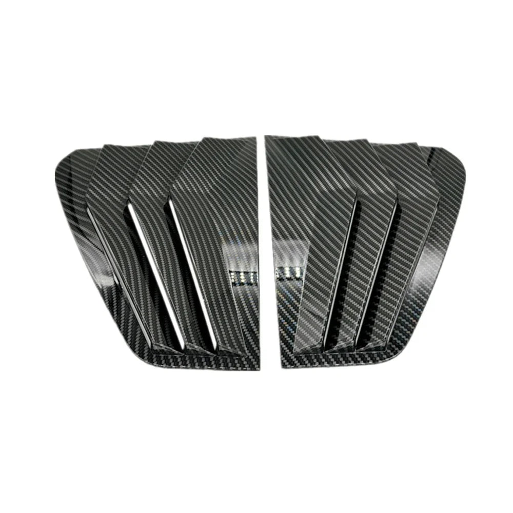 For VW Golf MK7 MK7.5 2013-2019 Car Rear Louver Window Side Shutter Cover Trim Sticker Vent Scoop ABS Carbon Fiber Black Parts Quake Carbon