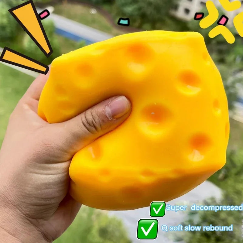 Giant Cheese Squeeze Toy Extra Large Size Cheese Squishy Fidget Toys Slow Rebound Shapeable Venting Ball for Adults Gifts Quake