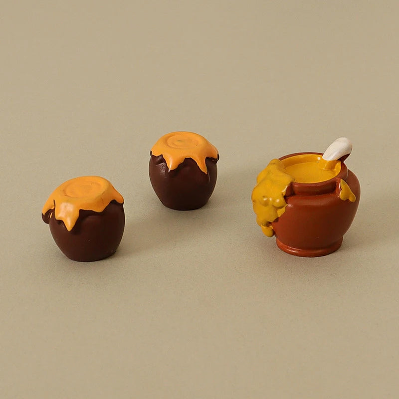 3Pcs 1/12 Dollhouse Simulation Honey Jar Set Dollhouse Miniature Kitchen Food Decoration Dolls House Accessories Quake 3Pcs