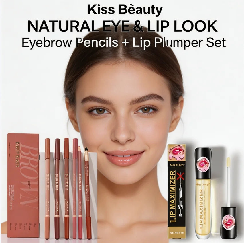 Waterproof Lip Liner And Clear Lip Gloss Kit Plumping Shine Graduation Gift for Students Grad Season Present with Long-Lasting M Quake