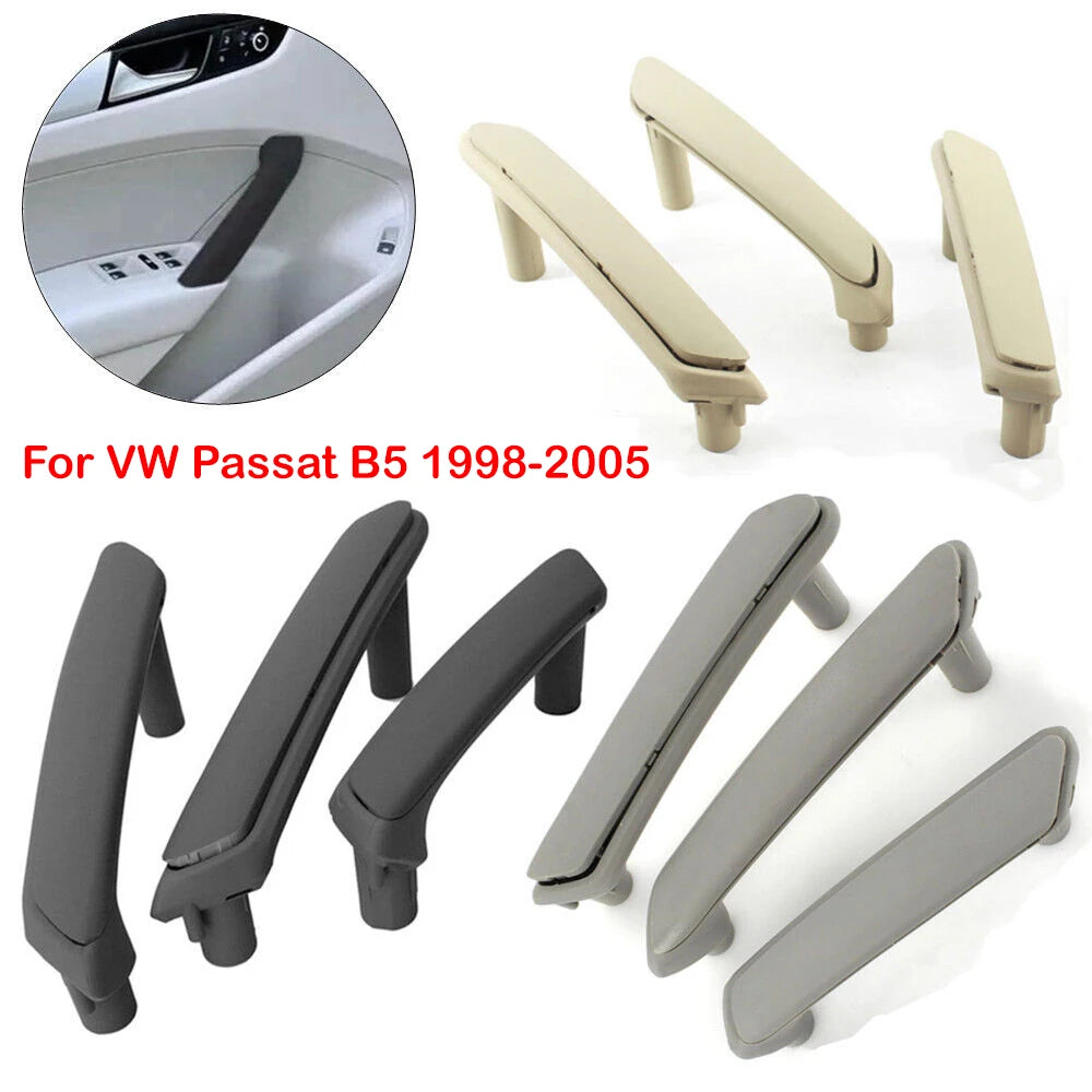 For VW Passat B5 1998-2005 3Pcs Front Right Rear Left Rear Right Car Interior Door Pull Grab Handle Trim Cover Caps Accessories Quake