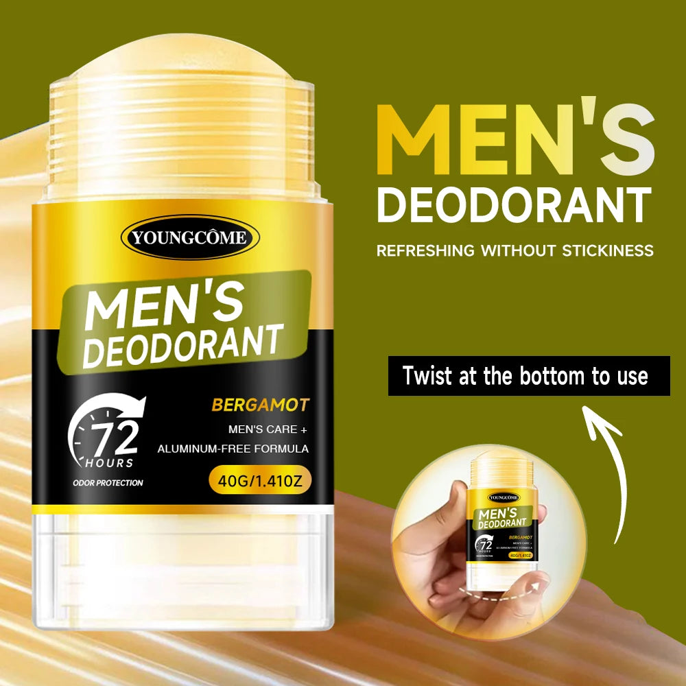 Men's Deodorant Stick 72H Anti Sweating Keep Drying Lasting Fragrance Remove Armpit Odor Underarm Refresh Sticks Fade Body Odor Quake