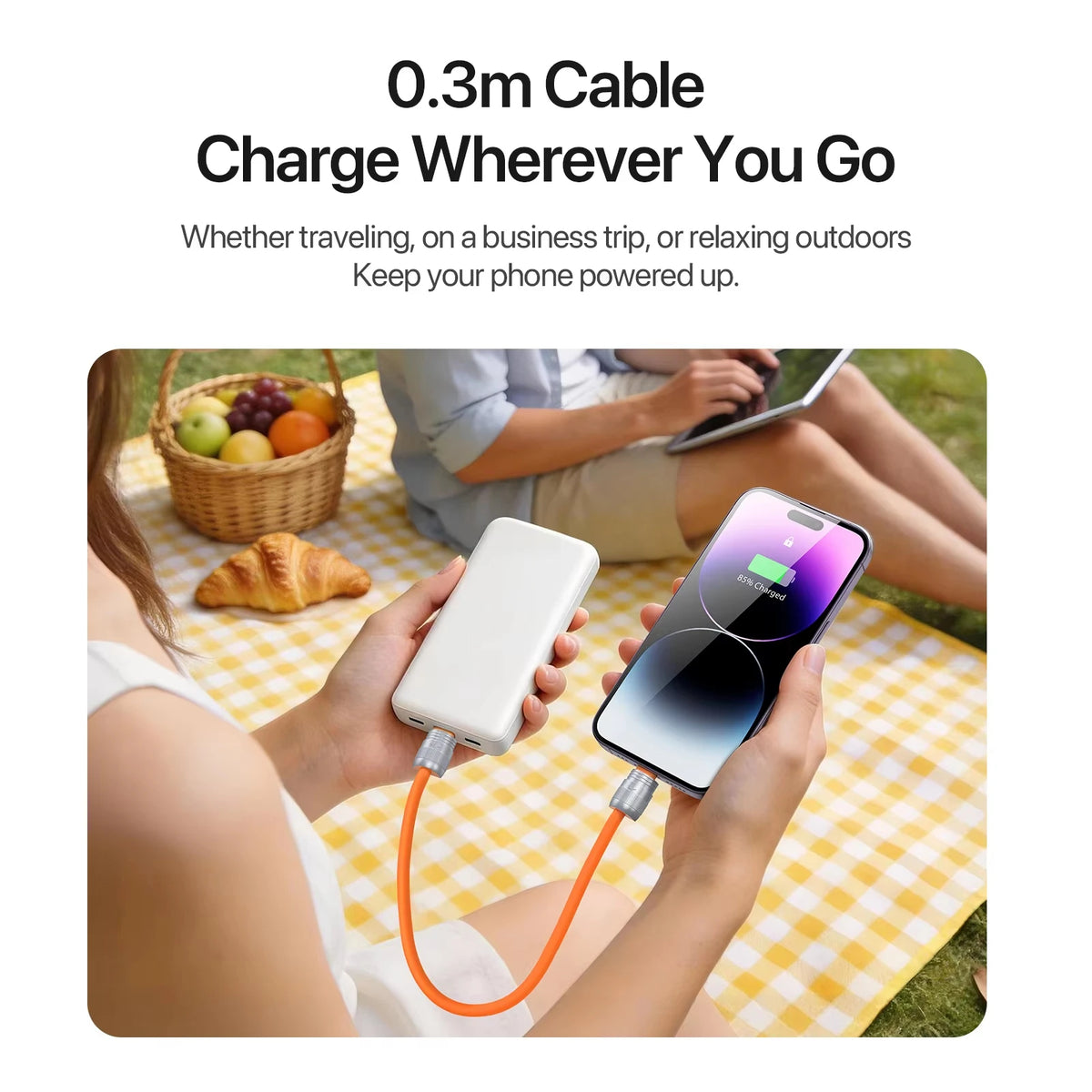PD 27W USB-C To Lightning/type-c Fast Charging Data Cable, Zinc Alloy Silicone Lanyard Design Quake
