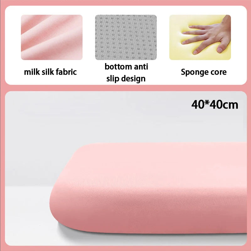 1Pcs 40/45cm Thick Seat Cushion Ultra Soft Memory Foam Office Chair Pad Breathable Rebound Waist Cushion Quake Pink 40x40cm