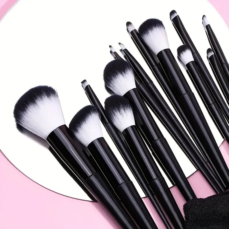 Makeup Brushes Set 13Pcs Premium Synthetic Brush Foundation Powder Blending Concealer Eyeshadow Blush Cosmetics Brushes Travel Quake