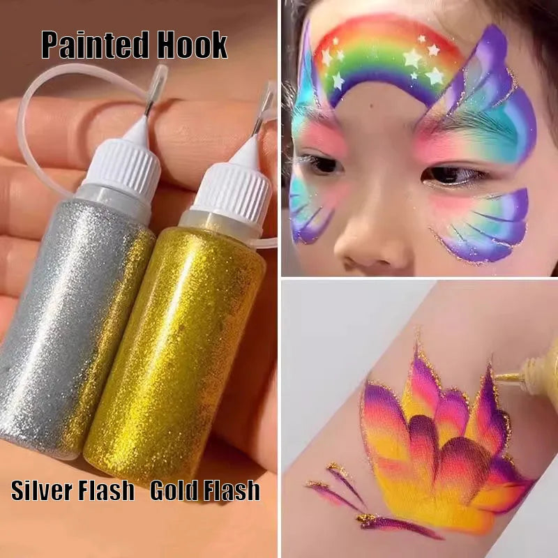 Watercolor Stroke Glitter Chalk Facial Performance Handmade DIY Album Decoration Glitter Glue Set Glitter Glue Stage Quake