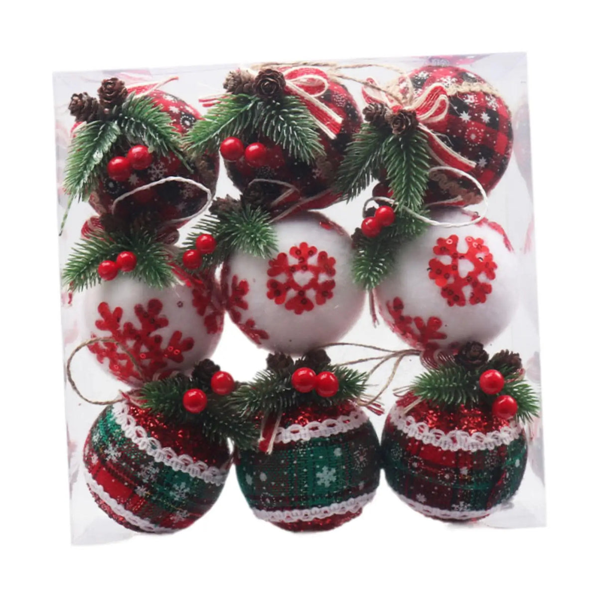 Christmas Ball Ornaments Reusable Charm Pendants Shatterproof Xmas Decor Christmas Ornaments for Xmas Trees for Anniversary Home Quake Style E