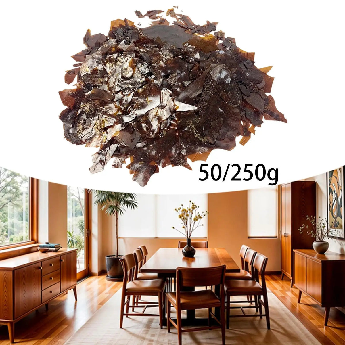 Dewaxed Blonde Shellac Flake Household Painting Material Multipurpose Craft Supplies for Home Wood Furniture Restoration Quake