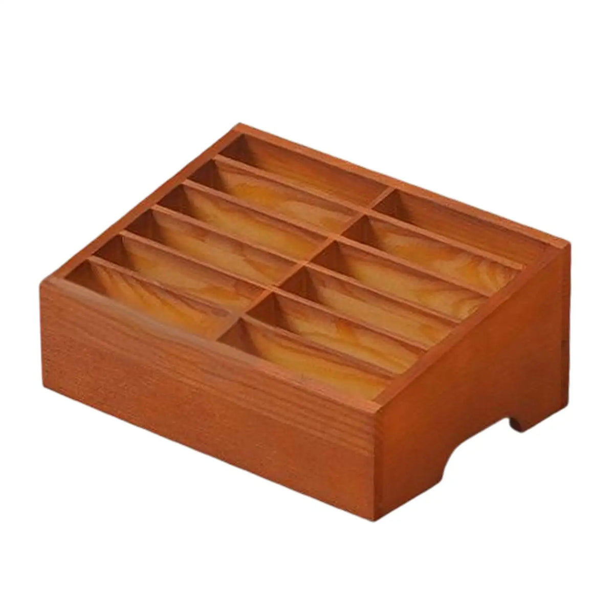 Wooden Cell Phone Holder Storage Box Compact Desktop Container for School Supplies and Repair Shop Convenience Quake Brown