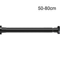 Metal Telescopic Door Curtain Rod Adjustable Length Multi-functional Spring Curtain Rod No Drilling Hanging Rod Clothes Drying Quake 50-80cm black