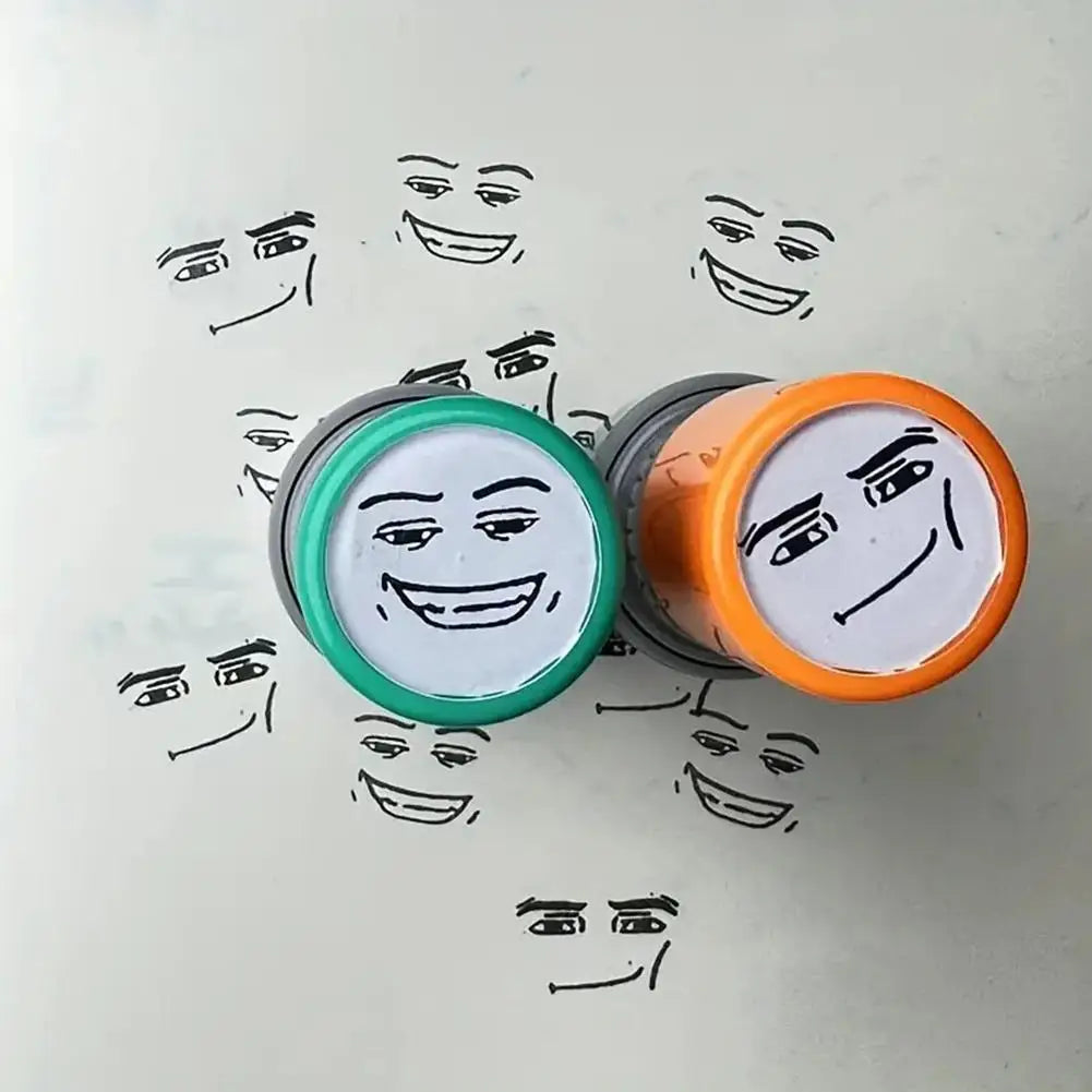 Faucet Inkable Fun Emotion Seal Toy Anime Characters Pressable Novelty Gag Face Seal for Creative Fun Kid's Toy Quick-drying Quake