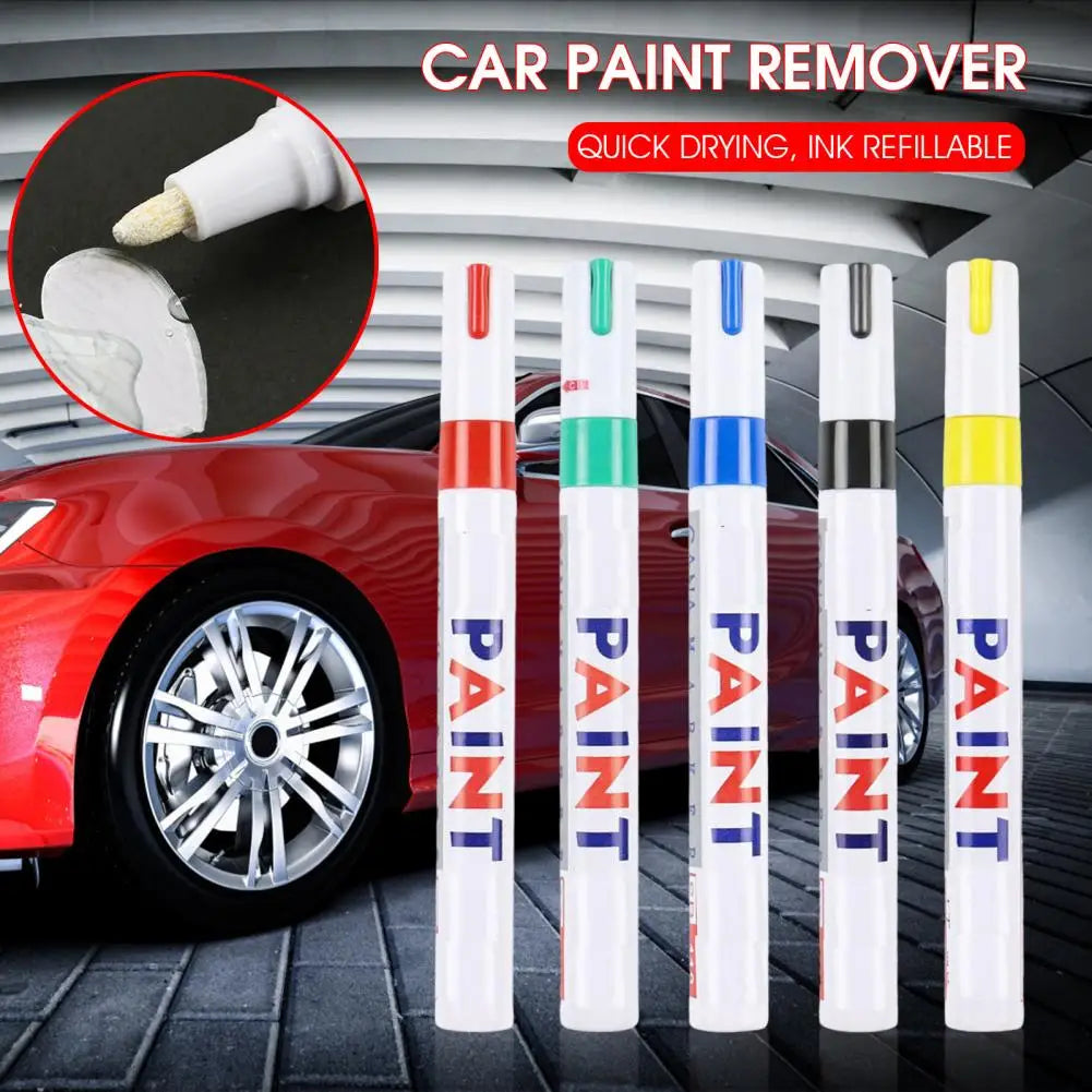 Car Paint Pen Waterproof Coverage Mark Pen Black White Red Blue Colors Touch Up Paint Car Wheel Tire Oily Painting Pen Quake