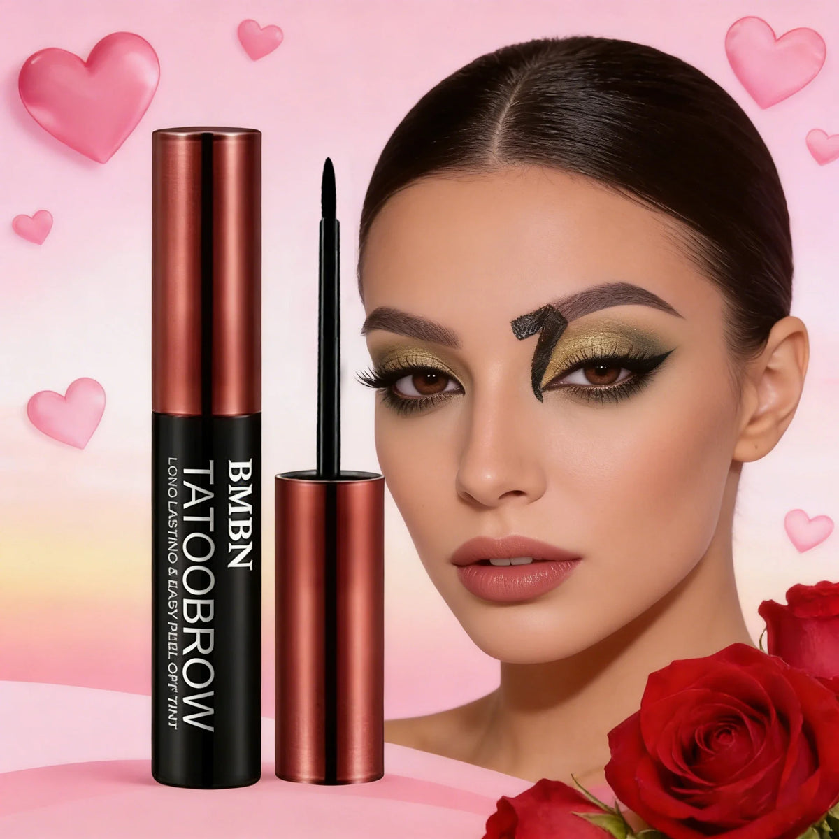 3 Colors Waterproof Tear-Off Eyebrow Gel Kit for Women Smudge-Proof Long Lasting Easy to Use Natural Look Valentine's Day Gift Quake