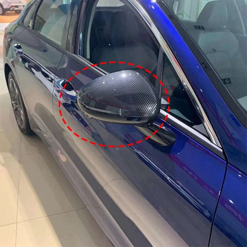 For KIA K5 Optima 2021 2022 2023 Car Sticker Rearview Side Mirror Cover Wing Cap Exterior Door Rear View Case Trim Carbon Fiber Quake
