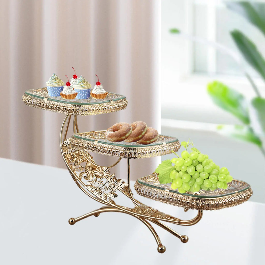 Layered Cupcake Stand Trim Tray 3 Layer Dessert Buffet Display Tower for Restaurant Kitchen Household Vanity Tray Party Supplies Quake