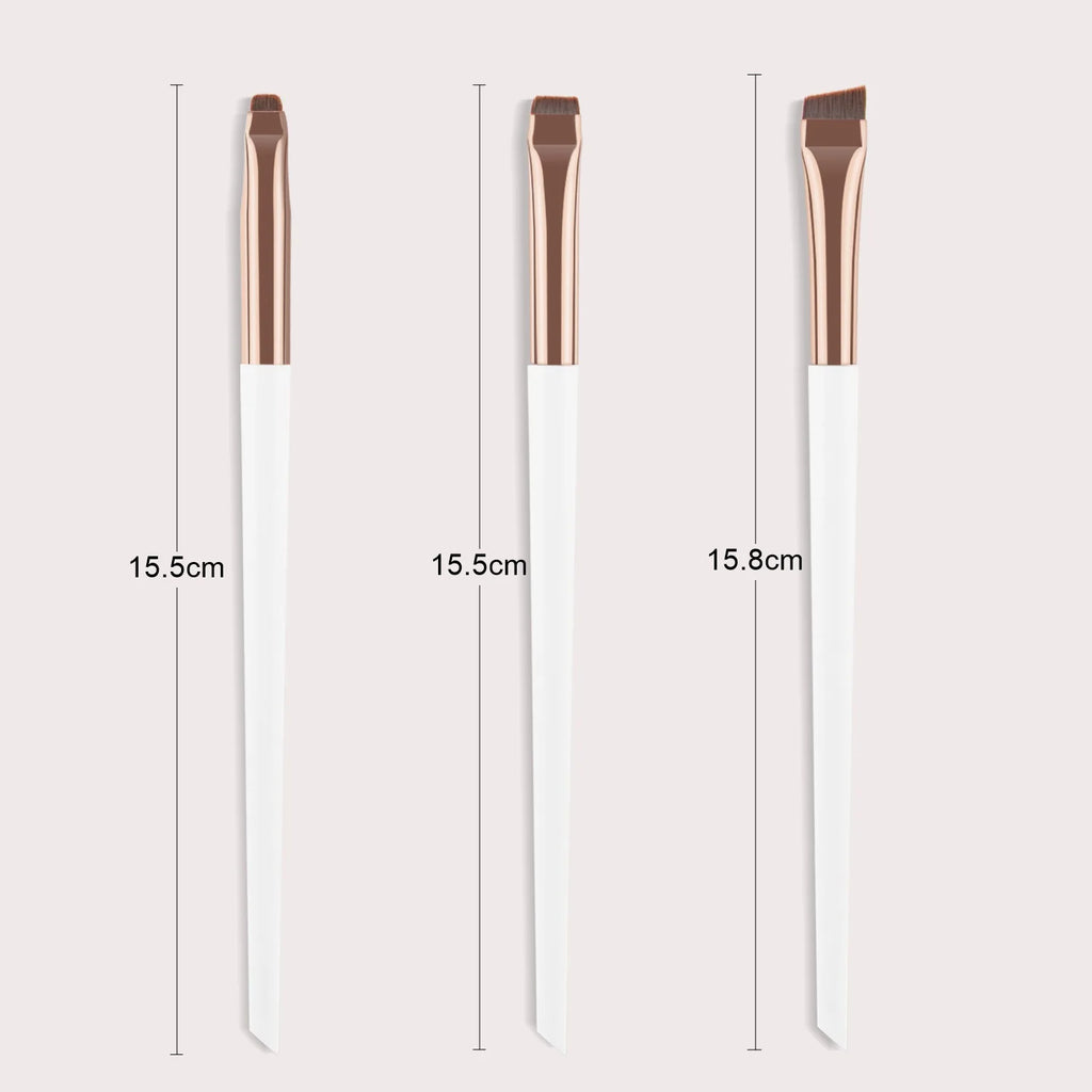3Pcs Blade Makeup Brushes Set Flat Angled Eyeliner Eyebrow Brush Soft Synthetic Hair Cosmetic Brushes for Eye Brow Liner Conceal Quake