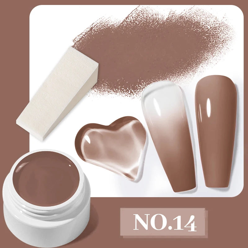 20 Colors Pat Painting Gel,Gel Nail Polish,Soak Off UV LED Gel Polish,Gel Paint For Nail Art Drawing Gel Nail For Art Design Quake 14 and sponge