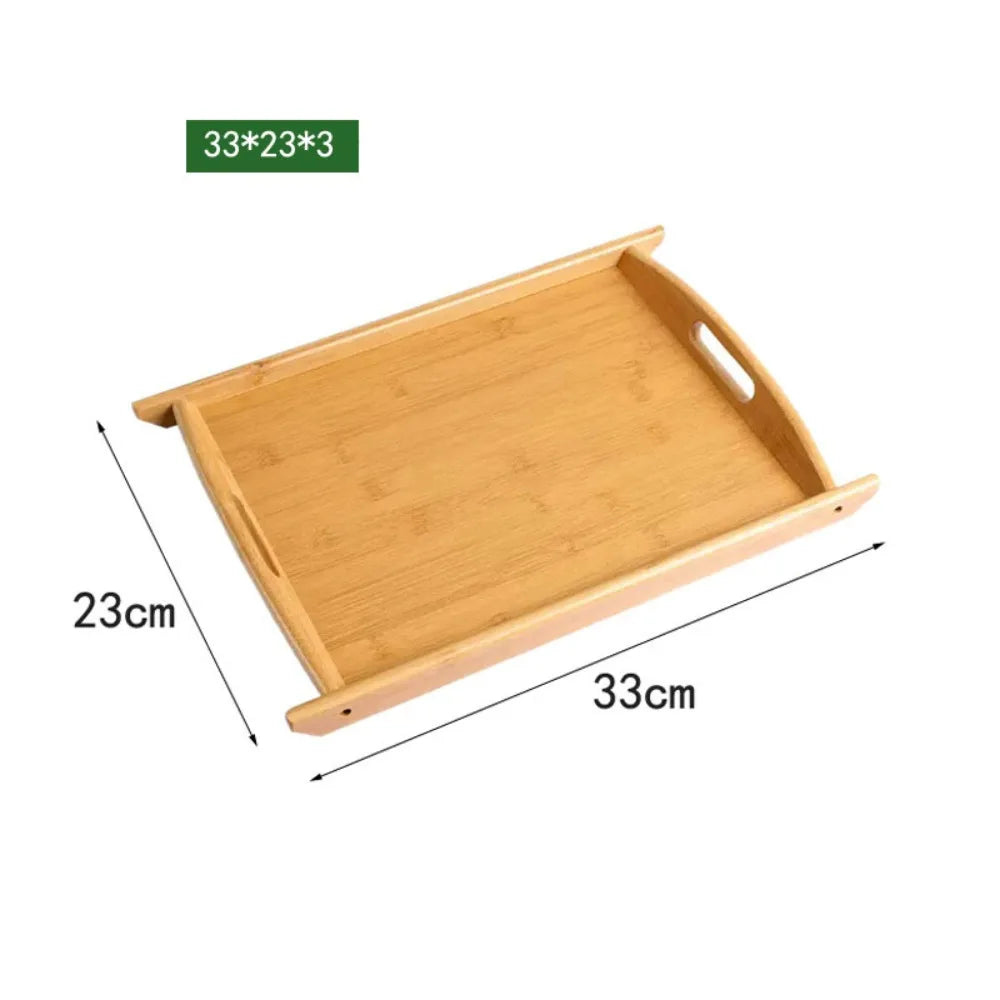 New Rectangular Storage Tray household Solid Wood Tea Tray Bamboo Water Cup Plate Home Living Room Quake 33-23-3cm