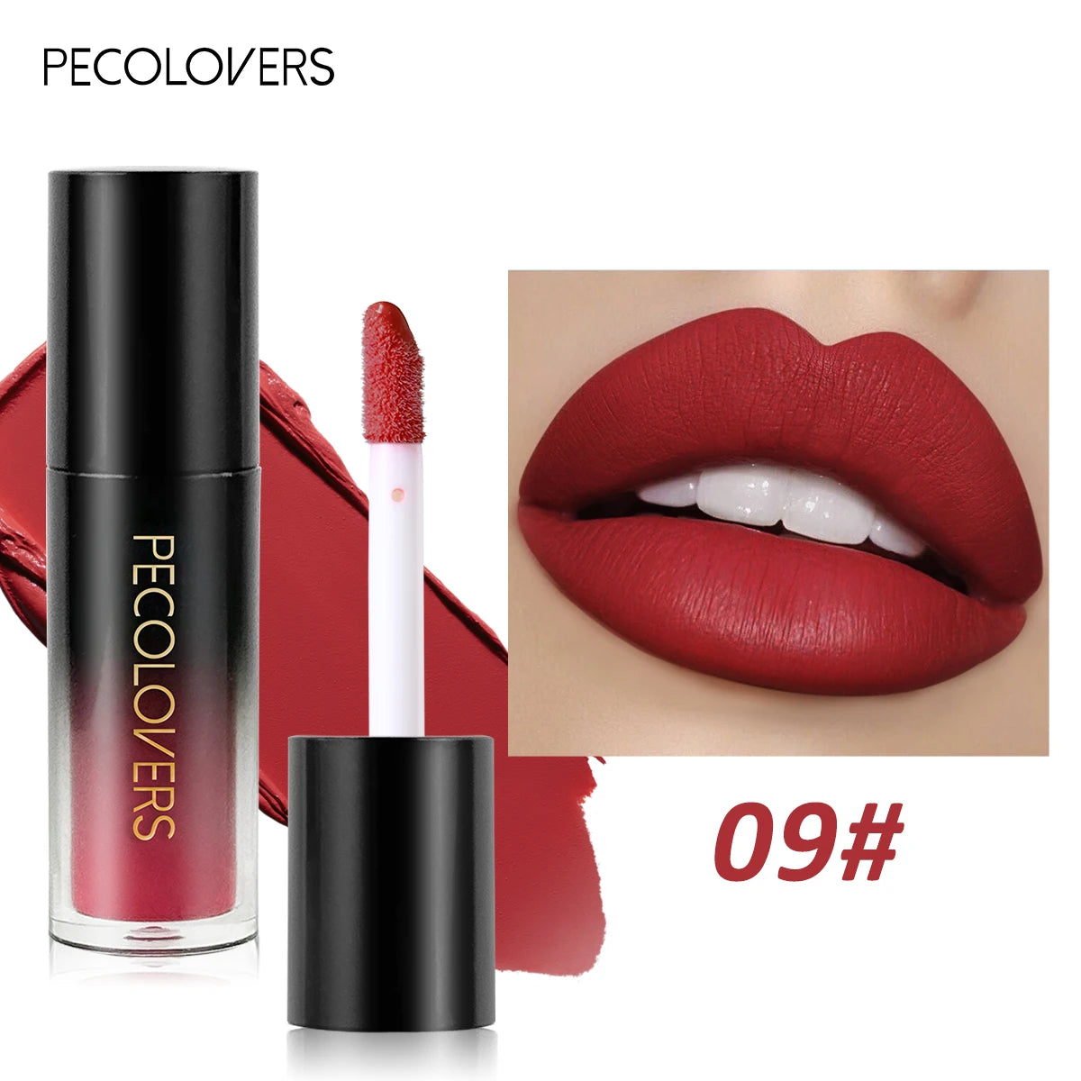 Multiple Colors Matte Velvet Lip Gloss, Waterproof Long-lasting Non-stick Cup,smooth Lipstick To Apply High Color Rendering Quake 09