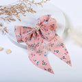 Floral Printed Hair Clip Korea Fashion Big Bow Ribbon Hair Tie Small Fresh Floral Hairpin Bowknot Hair Duckbill Clip Accessories Quake pk