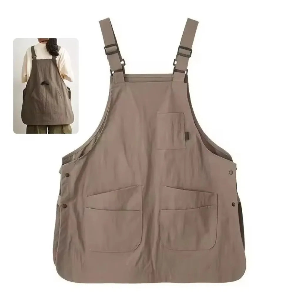 New Double-Sided Kitchen Apron Waterproof Pure Color Waist Apron Adjustable Multi-scene Workwear Apron Household Kitchen Quake